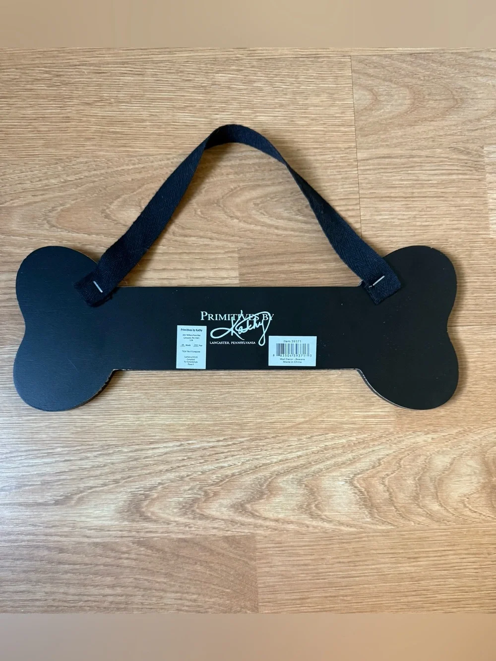 Beware of Wigglebutts Black Dog Bone Sign